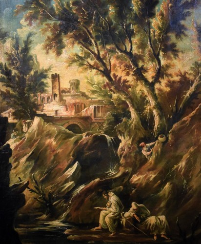 Tableaux et dessins Tableaux XVIIIe siècle - Paysage fantastique - attribué à Alessandro Magnasco - (1667 - 1749)